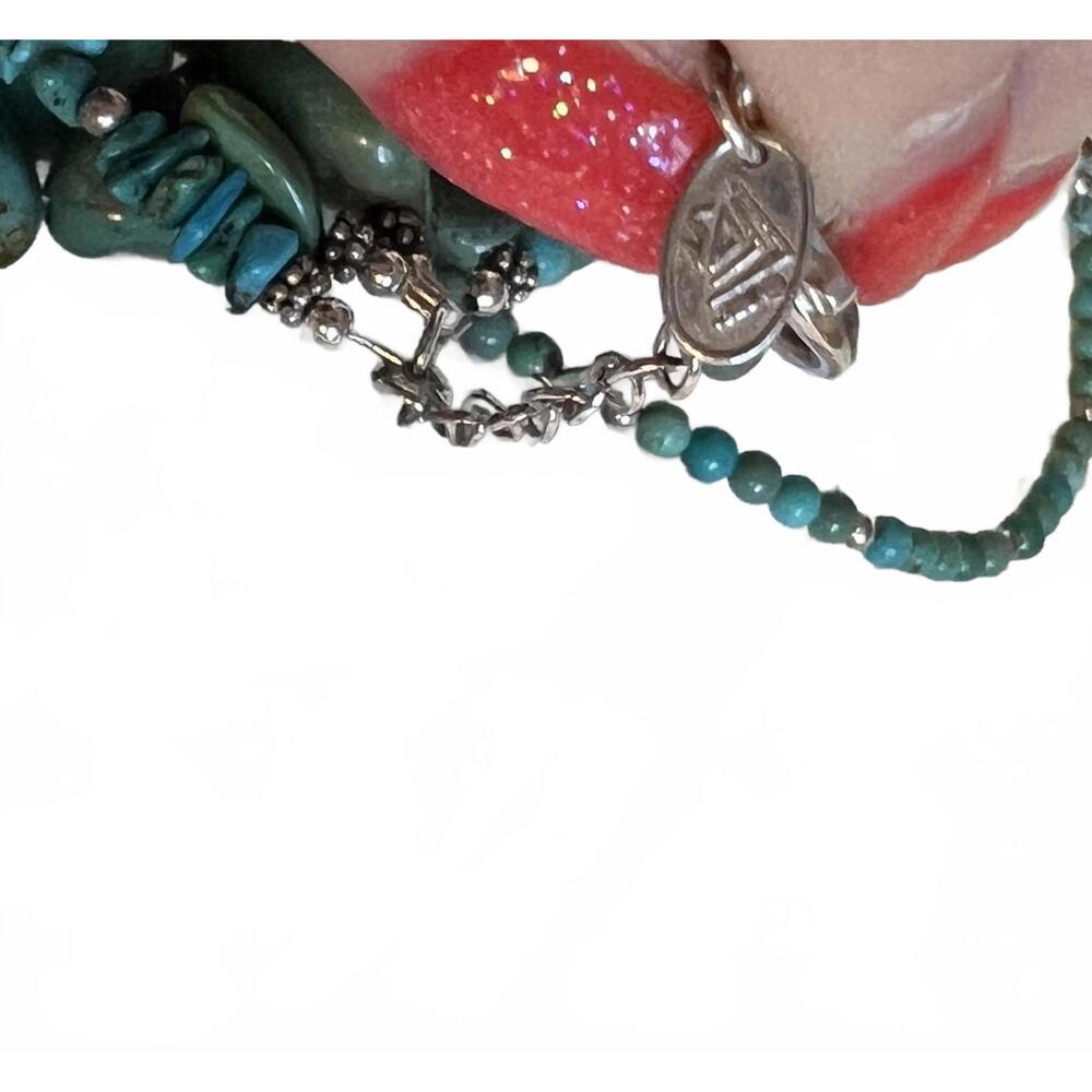 Silpada Sterling Silver Turquoise Obsidian 4-Strand Necklace - Picture 9 of 9